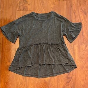 Amazon Dark Gray Women's Tiered Ruffle Top
